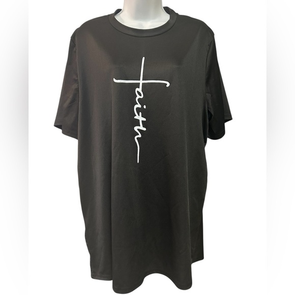 Black Faith Graphic T-Shirt, Shorts, and Cap Set, Unisex, NWOT, Size 3X - Picture 2 of 6